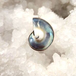 Ammonite Ring Sterling Silver Adjustable